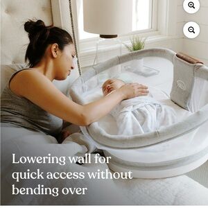 Halo White and Gray Bassinet with Easy Access